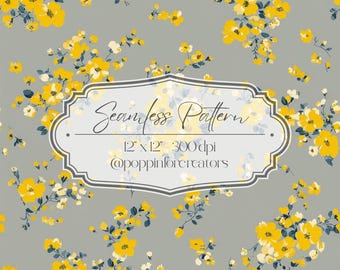 Seamless Ditsy Floral Pattern, Seamless Small Floral Prints, Bright Spring Ditsy Blooms Pattern, Spring Floral Pattern Digital Paper