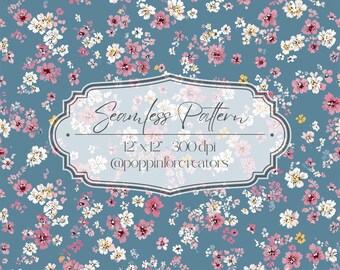 Seamless Ditsy Floral Pattern, Seamless Small Floral Prints, Bright Spring Ditsy Blooms Pattern, Spring Floral Pattern Digital Paper