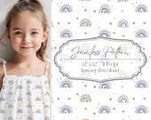 Colorful Boho Rainbow Seamless Pattern PNG, Star Rainbow Print, Kids Nursery Fabric Design, Cute Baby Pattern POD Digital Download