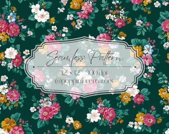 Seamless Ditsy Floral Pattern, Seamless Small Floral Prints, Bright Spring Ditsy Blooms Pattern, Spring Floral Pattern Digital Paper