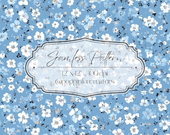 Seamless Ditsy Floral Pattern, Seamless Small Floral Prints, Bright Spring Ditsy Blooms Pattern, Spring Floral Pattern Digital Paper