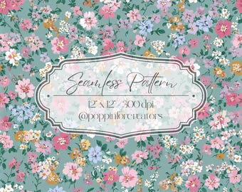 Seamless Ditsy Floral Pattern, Seamless Small Floral Prints, Bright Spring Ditsy Blooms Pattern, Spring Floral Pattern Digital Paper