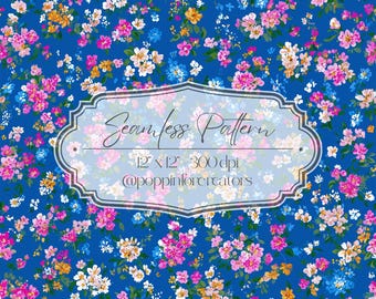 Seamless Ditsy Floral Pattern, Seamless Small Floral Prints, Bright Spring Ditsy Blooms Pattern, Spring Floral Pattern Digital Paper