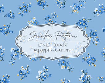 Seamless Ditsy Floral Pattern, Seamless Small Floral Prints, Bright Spring Ditsy Blooms Pattern, Spring Floral Pattern Digital Paper
