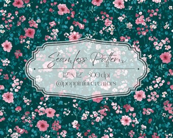 Seamless Ditsy Floral Pattern, Seamless Small Floral Prints, Bright Spring Ditsy Blooms Pattern, Spring Floral Pattern Digital Paper