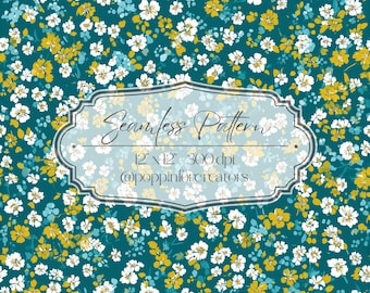 Seamless Ditsy Floral Pattern, Seamless Small Floral Prints, Bright Spring Ditsy Blooms Pattern, Spring Floral Pattern Digital Paper