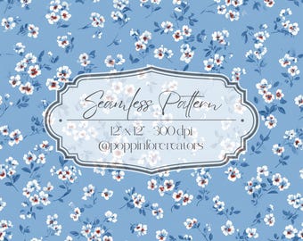 Seamless Ditsy Floral Pattern, Seamless Small Floral Prints, Bright Spring Ditsy Blooms Pattern, Spring Floral Pattern Digital Paper