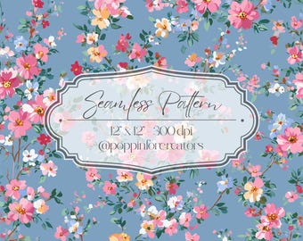 Seamless Ditsy Floral Pattern, Seamless Small Floral Prints, Bright Spring Ditsy Blooms Pattern, Spring Floral Pattern Digital Paper