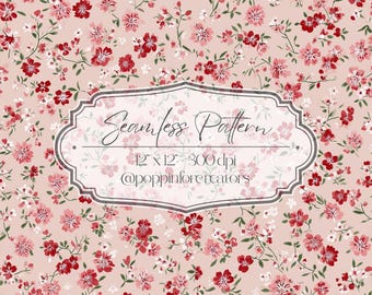 Seamless Ditsy Floral Pattern, Seamless Small Floral Prints, Bright Spring Ditsy Blooms Pattern, Spring Floral Pattern Digital Paper