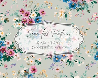 Seamless Ditsy Floral Pattern, Seamless Small Floral Prints, Bright Spring Ditsy Blooms Pattern, Spring Floral Pattern Digital Paper
