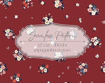 Seamless Ditsy Floral Pattern, Seamless Small Floral Prints, Bright Spring Ditsy Blooms Pattern, Spring Floral Pattern Digital Paper