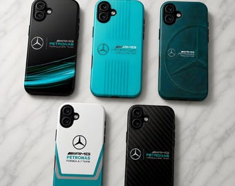 Cover per telefono Mercedes F1 Petronas AMG per iPhone 17 Pro, 16, 15, 14, 13, 12 Samsung S25, S24, S23, S22, A16, A26, Pixel 10, 9 Pro, 8, 7