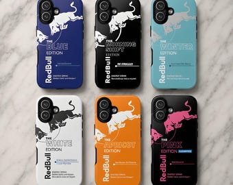 Red Bull Handyhülle Energy Drink für iPhone 17Pro, 16, 15, 14, 13, 12, 11, Samsung S26, S25, S24, S23, A16, A35, A55, Pixel 10, 9, 8