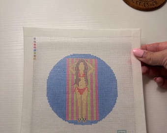 Beach Babe Needlepoint Canvas