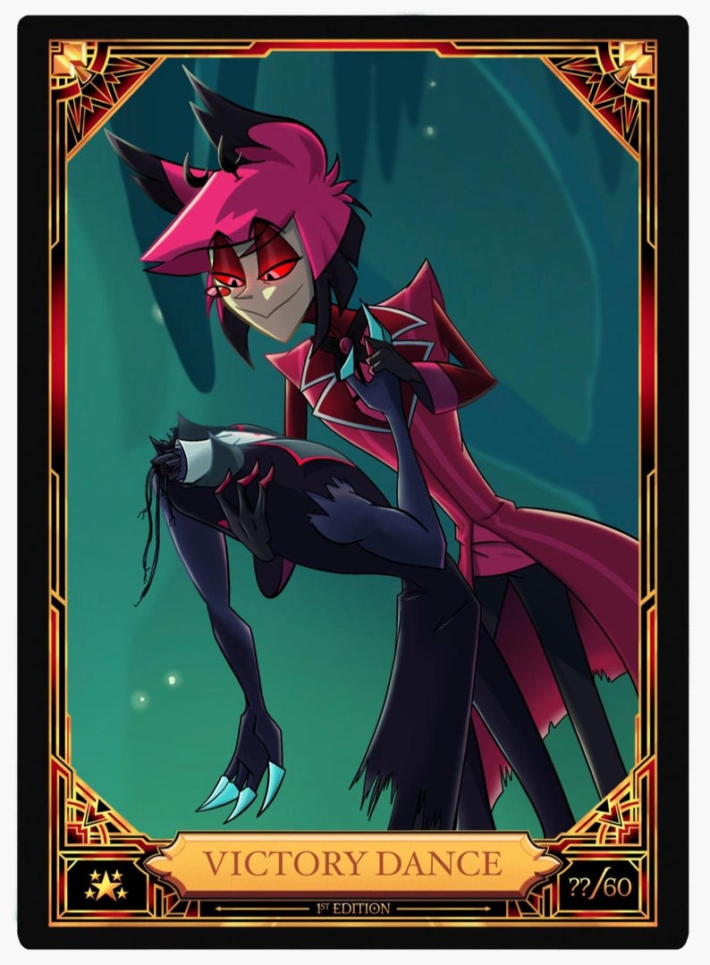 Hazbin Hotel Fan Card | Victory Dance | Alastor and Vox image 5
