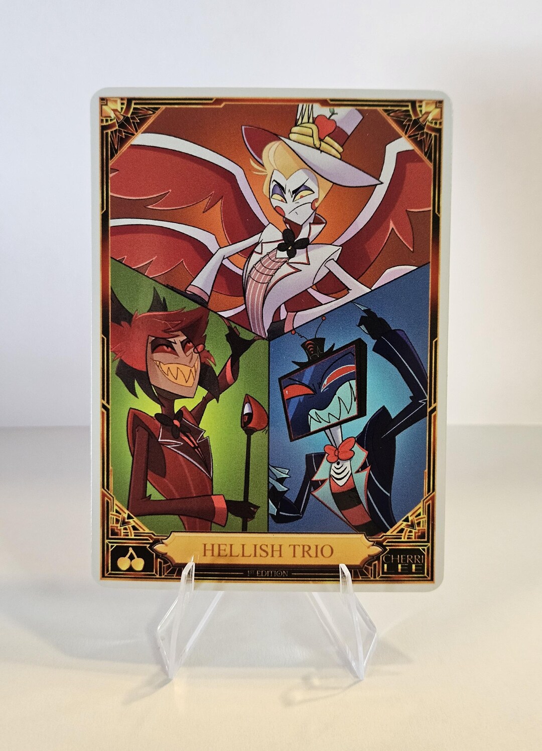 Hazbin Hotel Fan Card | Hellish Trio | Alastor, Vox, Lucifer ...