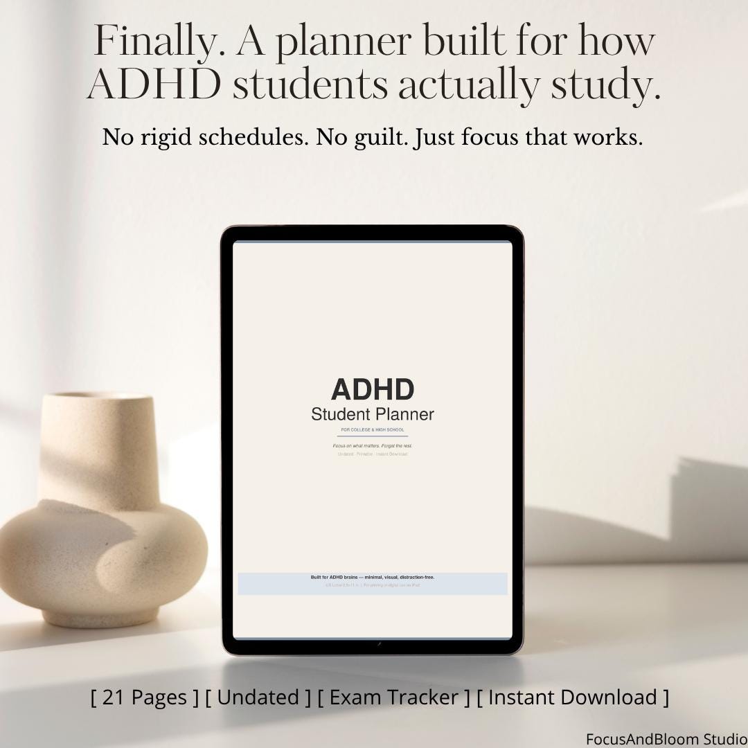 ADHD Student Planner Printable | Exam Tracker & Study Planner ...