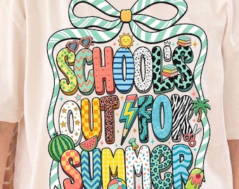 Schule ist aus für den Sommer Png | Retro Lehrer Sublimationsdesign | Letzter Schultag Digitaler Download | Sommerpause
