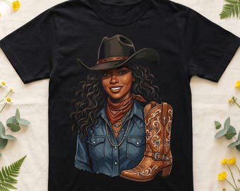 Cowgirl PNG Design, Western Cowboy Boots SVG, Retro Country Girl Shirt Graphic