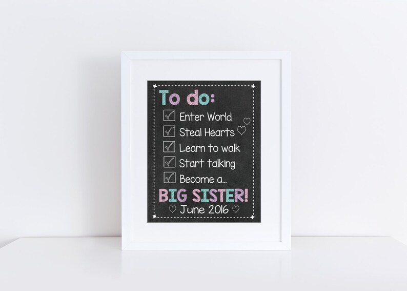 Download Pregnancy announcement Big sister sign pregnancy chalkboard | Etsy