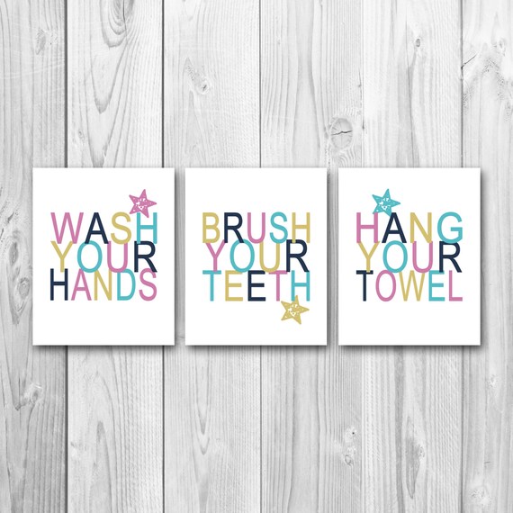 Bathroom art printable art instant download children's | Etsy
