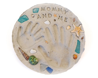 DIY Handprint Garden Stone Kit, Family Keepsake Craft, Beach Decor Memory Stone