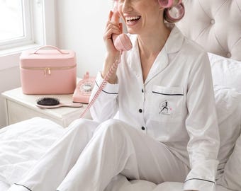 Signature Logo Satin Pajama Set