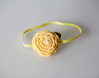 Yellow headband, baby girl headband, newborn headband, baby headband