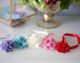 Baby Headband, Baby girl Headband, Baptism headband, Christening Headband, newborn headband, red headband, Christmas Headband