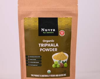Organic Triphala Powder (8oz) | Ayurvedic Blend of Amla, Bibhitaki, Haritaki | USDA Certified, Product of India