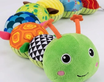 Baby Sensory Toy Caterpillar, Montessori Plush Toy, Infant Development Toy, Soft Crawling Toy, Baby Shower Gift