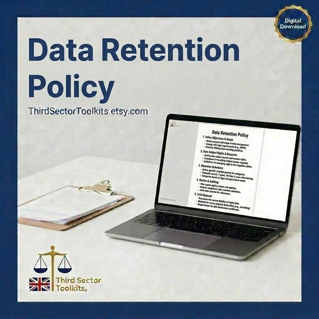 Data Retention Policy UK | Editable Word Template | GDPR Compliant ...