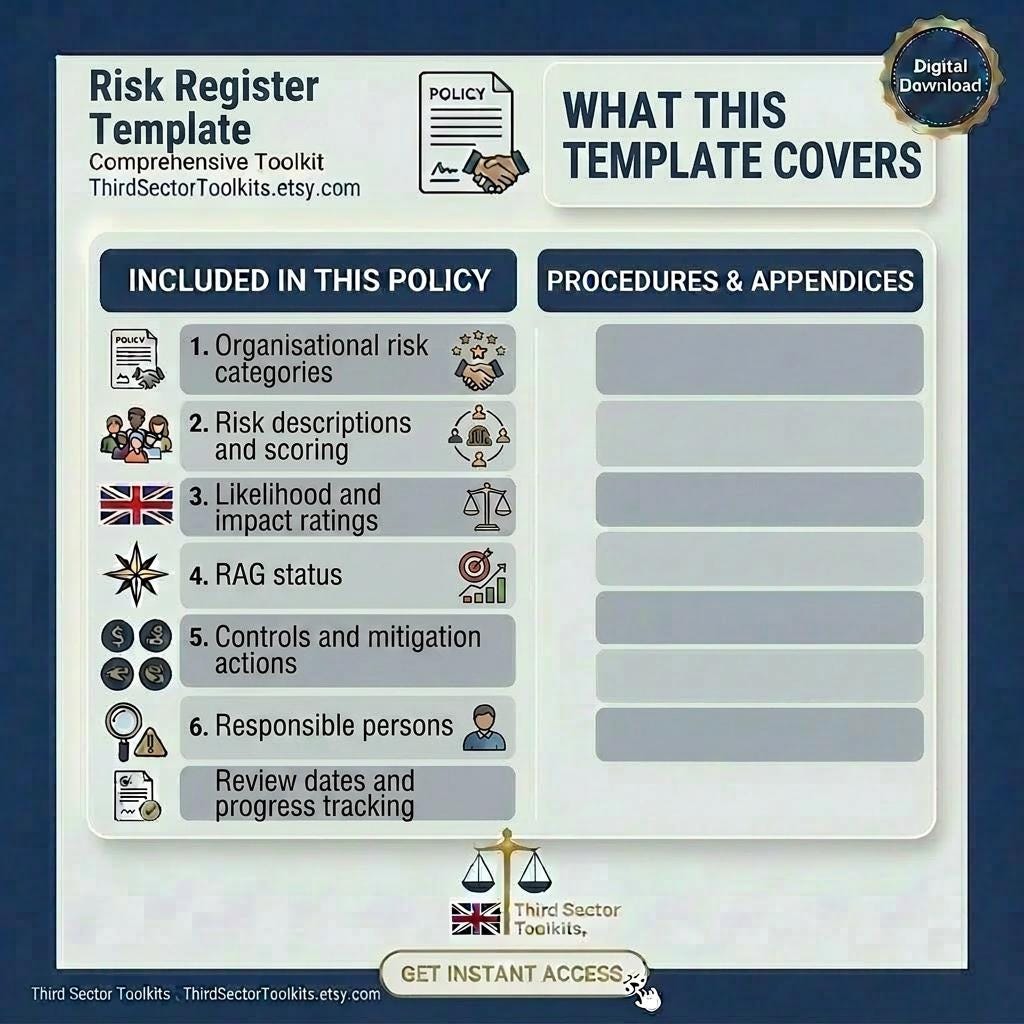 Example Risk Register Charity Risk Register Template: UK Charity CIC Governance Assessment Toolkit ...