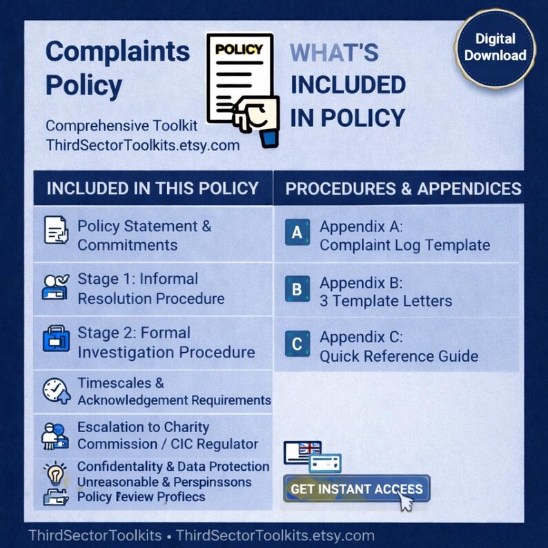 Complaints Policy Template for Charities and Cics | Two-stage Procedure ...