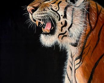Pintura acrílica de tigre