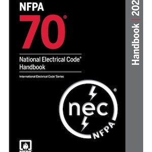 May include: A black handbook titled "NFPA 70 National Electrical Code Handbook" with the text "Handbook 2026" on the side. The cover features the number "70" in red, the "nec" logo, and the NFPA logo.
