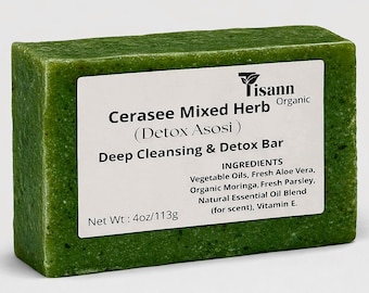 Natural Cerasee Mixed Herb Soap - Deep Cleansing & Detox Bar (4oz)