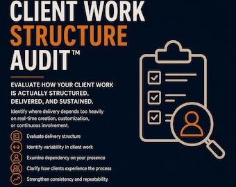 Client Work Structure Audit™ | Coaching Business System | Client Delivery Evaluation Tool | Consultant & Service Provider Resource | BTS™