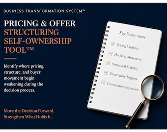 Pricing & Offer Structuring Self-Ownership Tool™ | Evaluate Pricing, Buyer Movement, Decision Stability