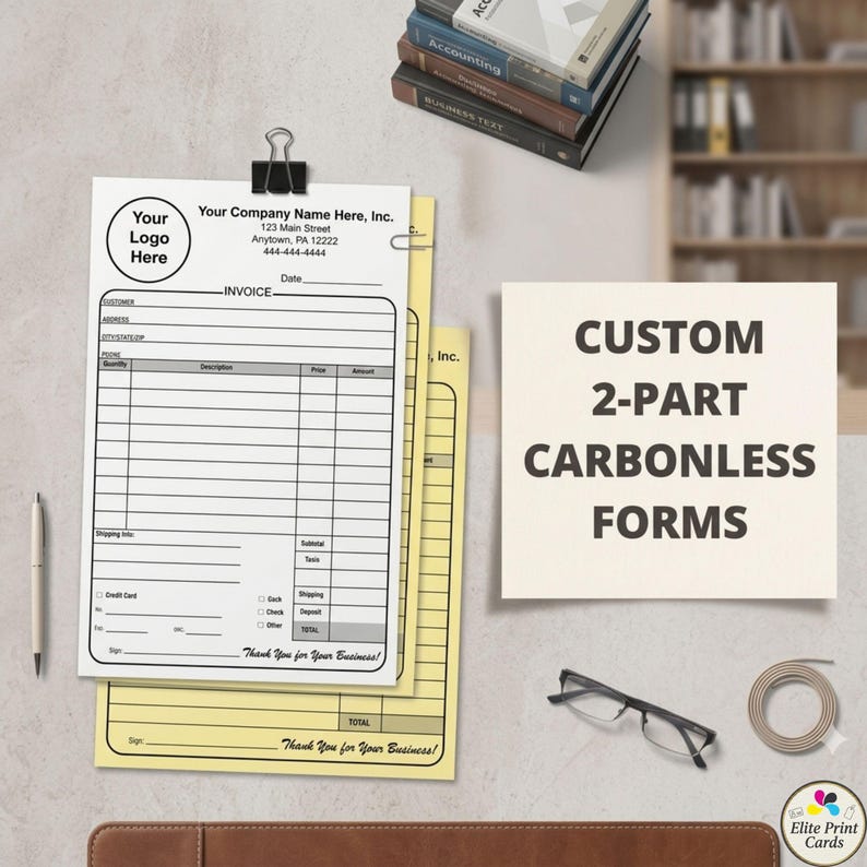 Custom 2-part Carbonless Invoice Forms | Personalized Business Receipt ...
