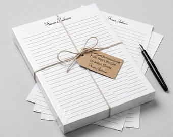 Lined Letter Personalized Notepad | Lined or Blank | 8.5 x 11 letter size | 50 Sheet | custom ruled sheets | custom letterwriting