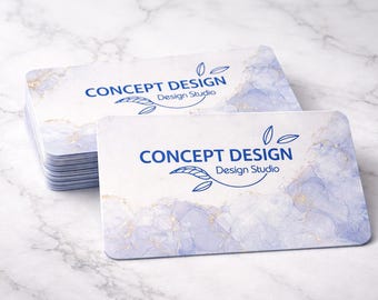 500 GSM Luxury Business Cards with Cobalt Blue Foil & Architectural Spot UV