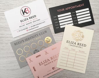 Custom Salon Appointment Loyalty Cards | Textured Business Cards |  custom salon loyalty|