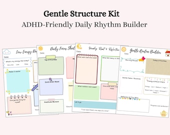 ADHD-kit för skonsam struktur | Daglig rutin, fokus, veckovis återställning (digital nedladdning)