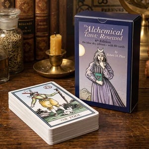 Alchemical Tarot Renewed 6th Edition Artistic Deck, Alchemy Inspired Illustrated Cards (12x7cm)