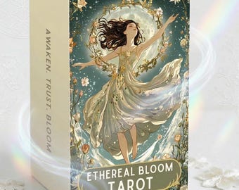 Ethereal Bloom Tarot Deck - 78 Blumenmond Karten mit Anleitungsbuch