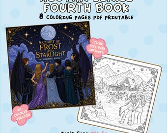 Un libro da colorare con la Corte del Gelo e delle Stelle / Pagine da colorare per un'accogliente notte d'inverno (Download digitale)