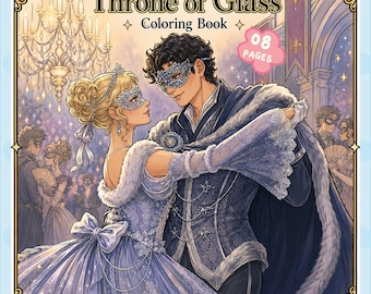Throne of Glass Coloring Book | Fantasy Romance, Assassin BookTok Pages (Digital PDF)