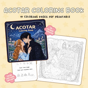 ACOTAR Coloring Book | Bold Easy Fae Fantasy Romance Pages (PDF Printable)