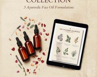 Ayurvedic Face Oil Recipes PDF | Dosha Glow Collection (Digital Download)